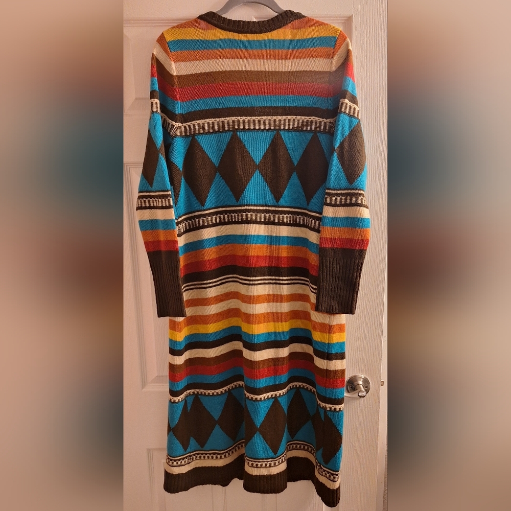 ⭐ Wrangler Vintage Colorful Western Long Cardigan Sweater - Multicolor - Picture 5 of 6